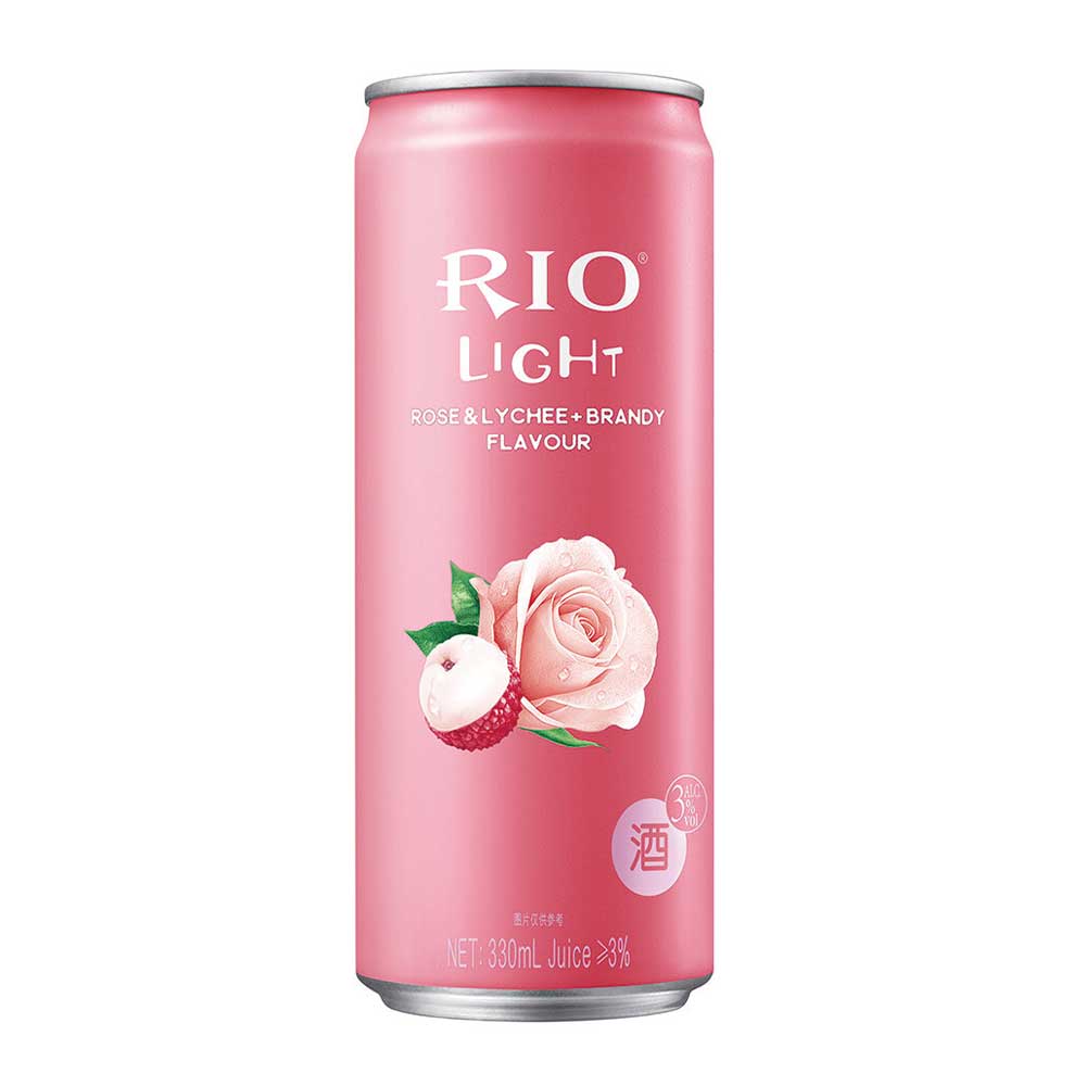 Rio Cocktail Rosa, Lychee e Brandy - 330ml